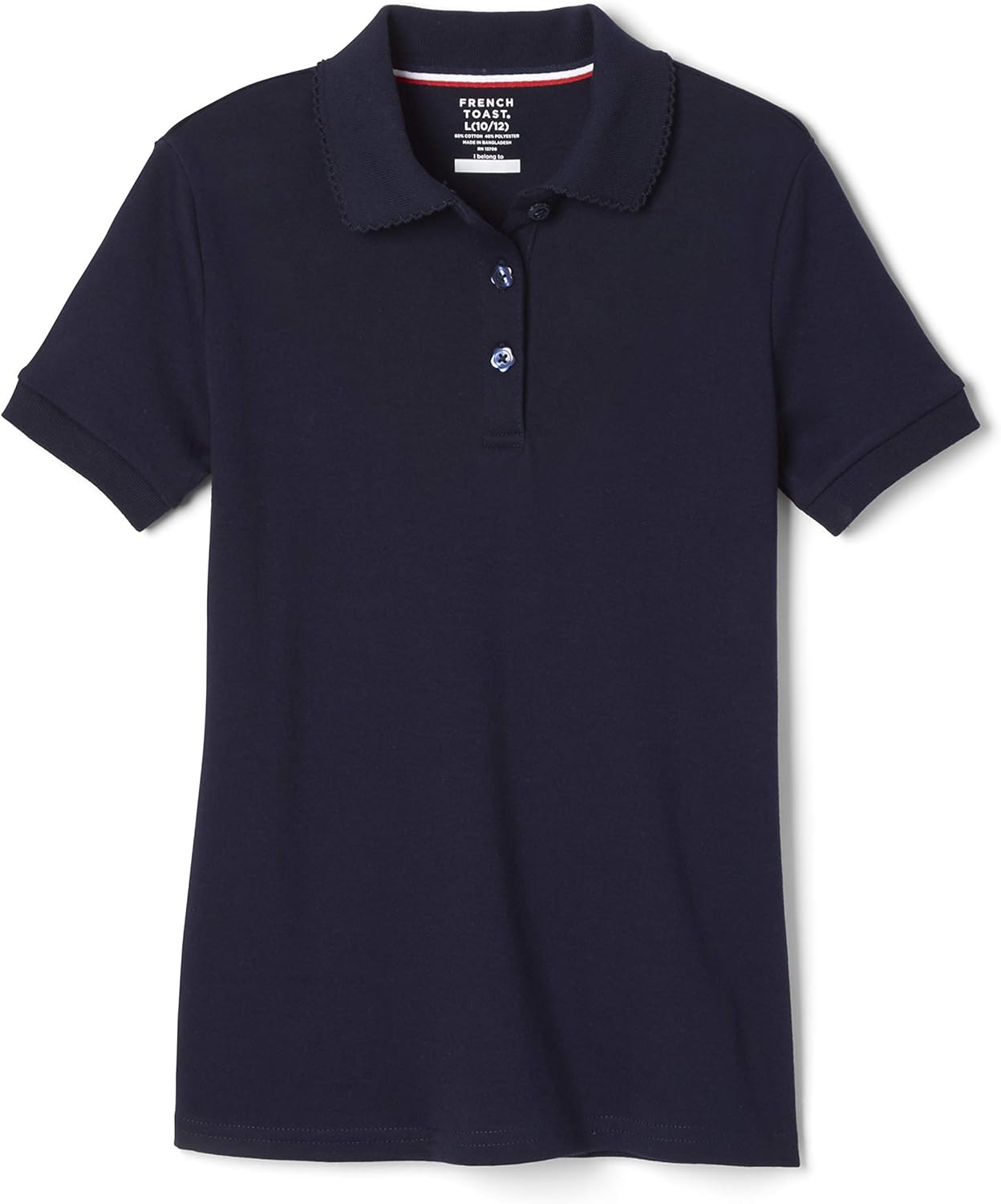 Girls' Short Sleeve Picot Collar Polo School Uniform Shirt (Standard and Plus)