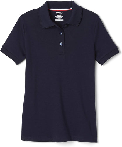 Girls' Short Sleeve Picot Collar Polo School Uniform Shirt (Standard and Plus)