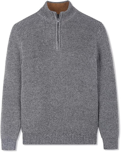 Kid Nation Boys Sweater 100% Cotton Quarter Zip Sweater Kids Cable Knit Casual Pullover (Previously Amazon Essentials)