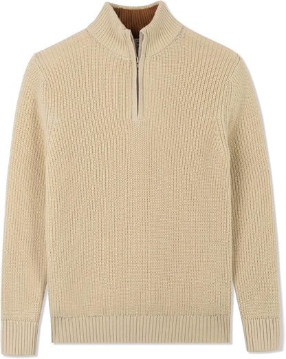 Kid Nation Boys Sweater 100% Cotton Quarter Zip Sweater Kids Cable Knit Casual Pullover (Previously Amazon Essentials)