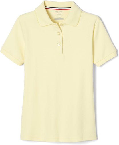 Girls' Short Sleeve Picot Collar Polo School Uniform Shirt (Standard and Plus)