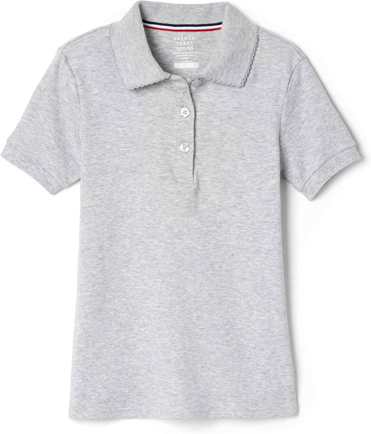 Girls' Short Sleeve Picot Collar Polo School Uniform Shirt (Standard and Plus)