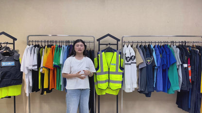 Custom High Visibility Security Logo Reflective Safety Work Uniform Vest with Pockets
