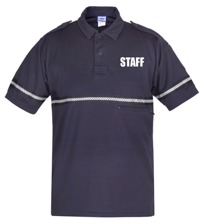 TWO TONE STAFF BIKE PATROL SHIRT WITH ZIPPER POCKET AND HASH STRIPES